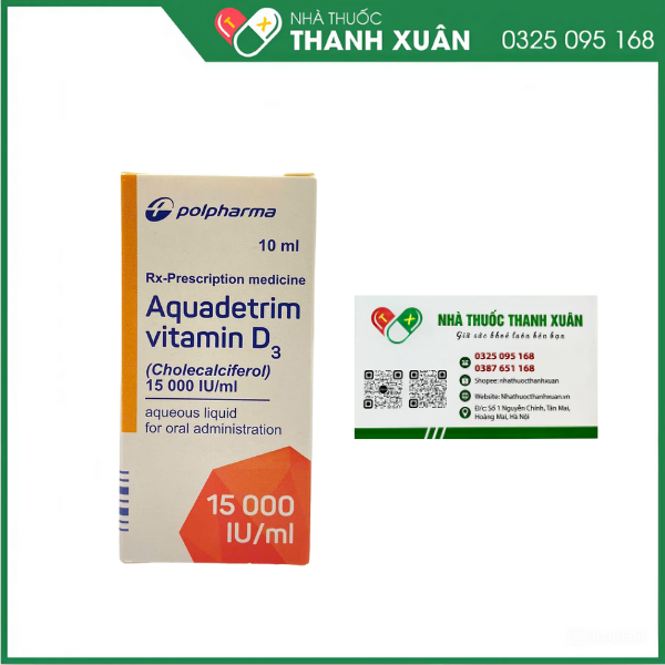 Dung dịch uống Aquadetrim Vitamin D3 phòng ngừa còi xương, loãng xương